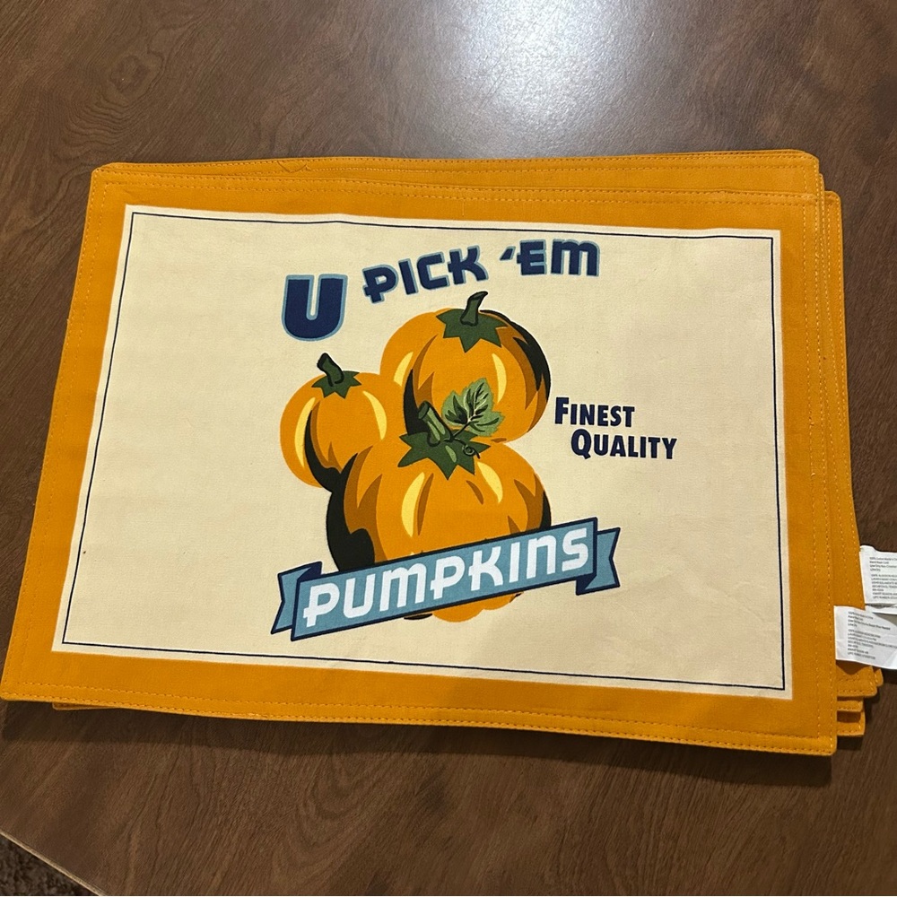 6 pumpkin/fall  placemats NWT